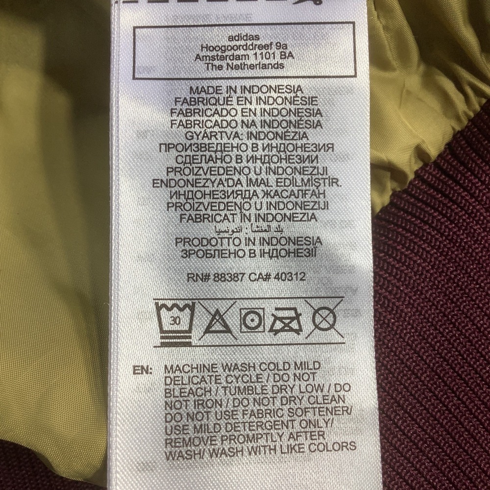 Adidas Pleather SST Track Top Jacket Burgundy Womens Size M NWOT - Picture 5 of 11